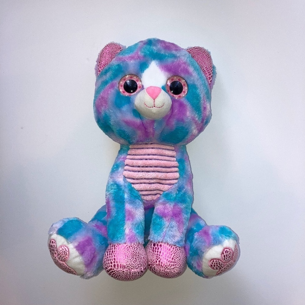 Large 15.5" Stuffed Plush Cat with Big Eyes